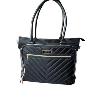 Kenneth Cole Reaction Laptop Bag Women's Lg Black Quilted Professional Shoulder
